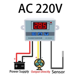 Professional Digital LED Temperature Controller with Thermostat Regulator, 10A Capacity (AC 220V)