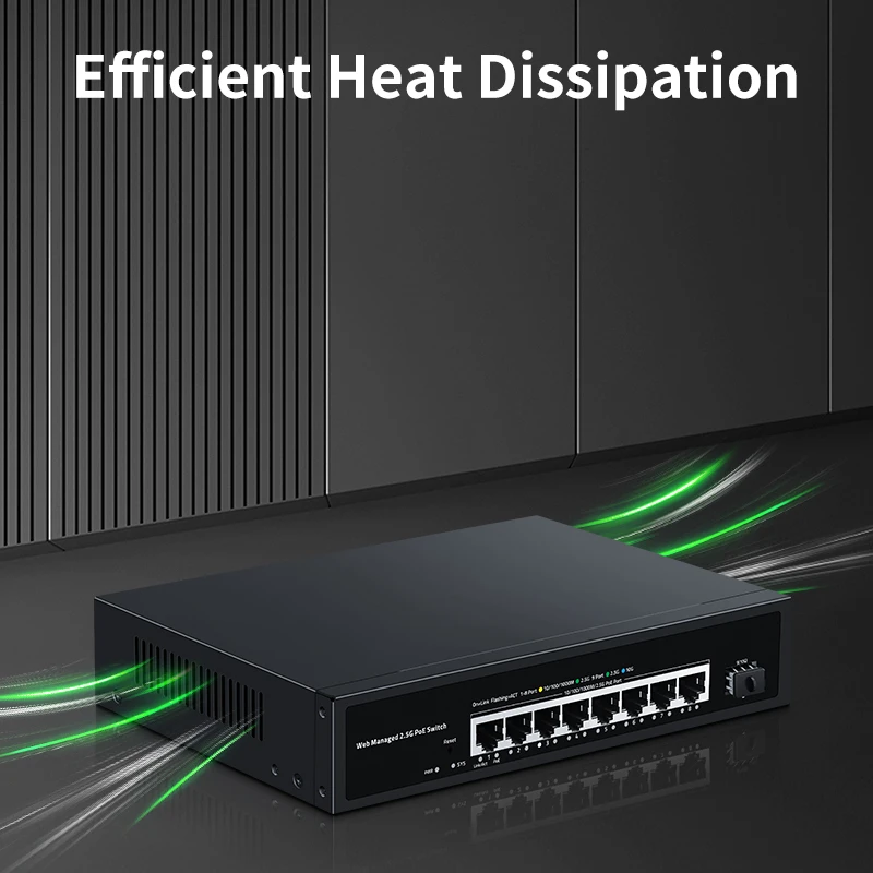GoodTop 2.5Gb Web Managed PoE Switch Smart 8 Port 2.5GBASE-T