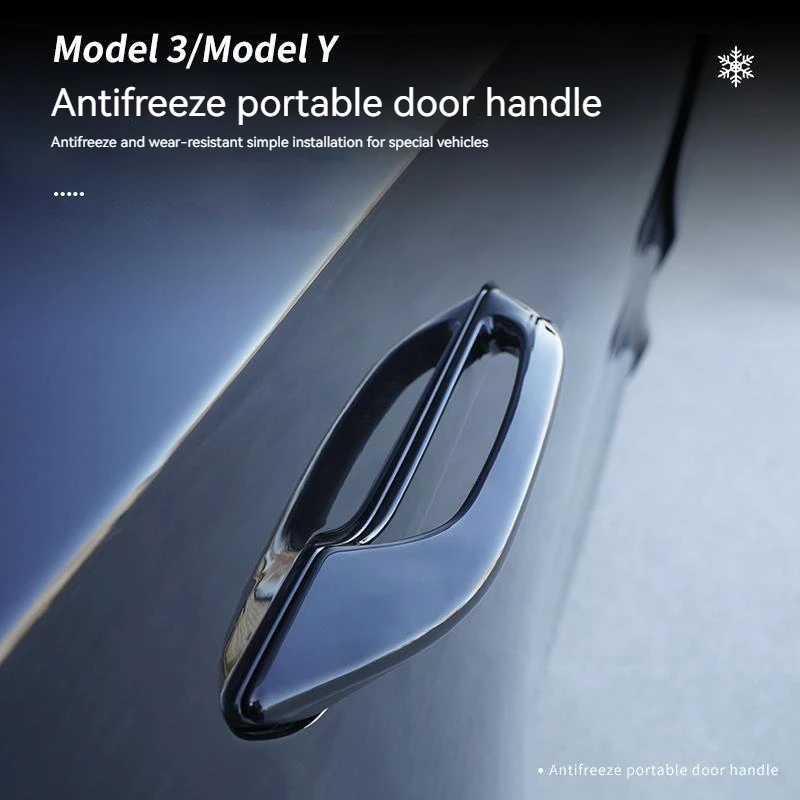 EDSARS For Tesla Model Y/3 Door Handle Sticker Night Light Anti-scratch Modification 4PCS Set PU Door Handle Fluorescent Stickers