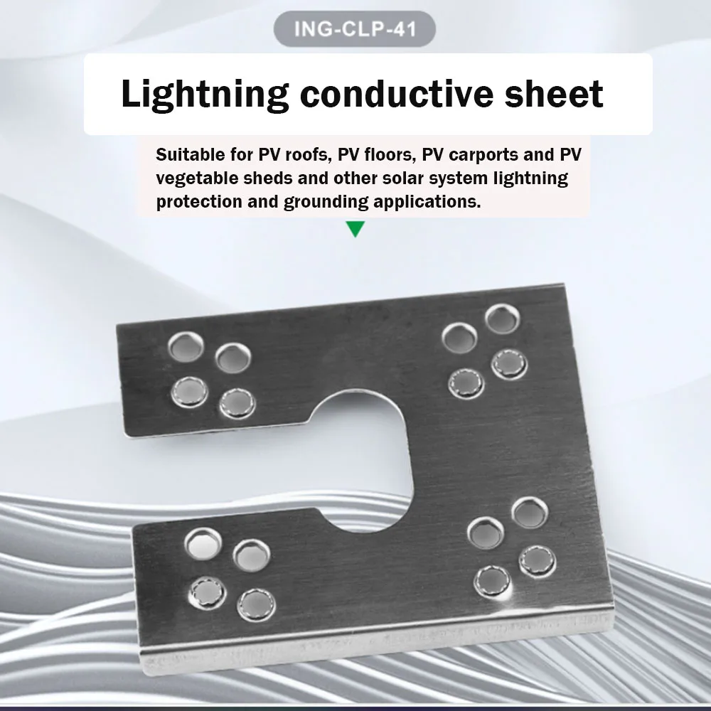 C-beam rail conductive sheet solar photovoltaic racking grounding conductive sheet aluminum alloy rail for ROOF