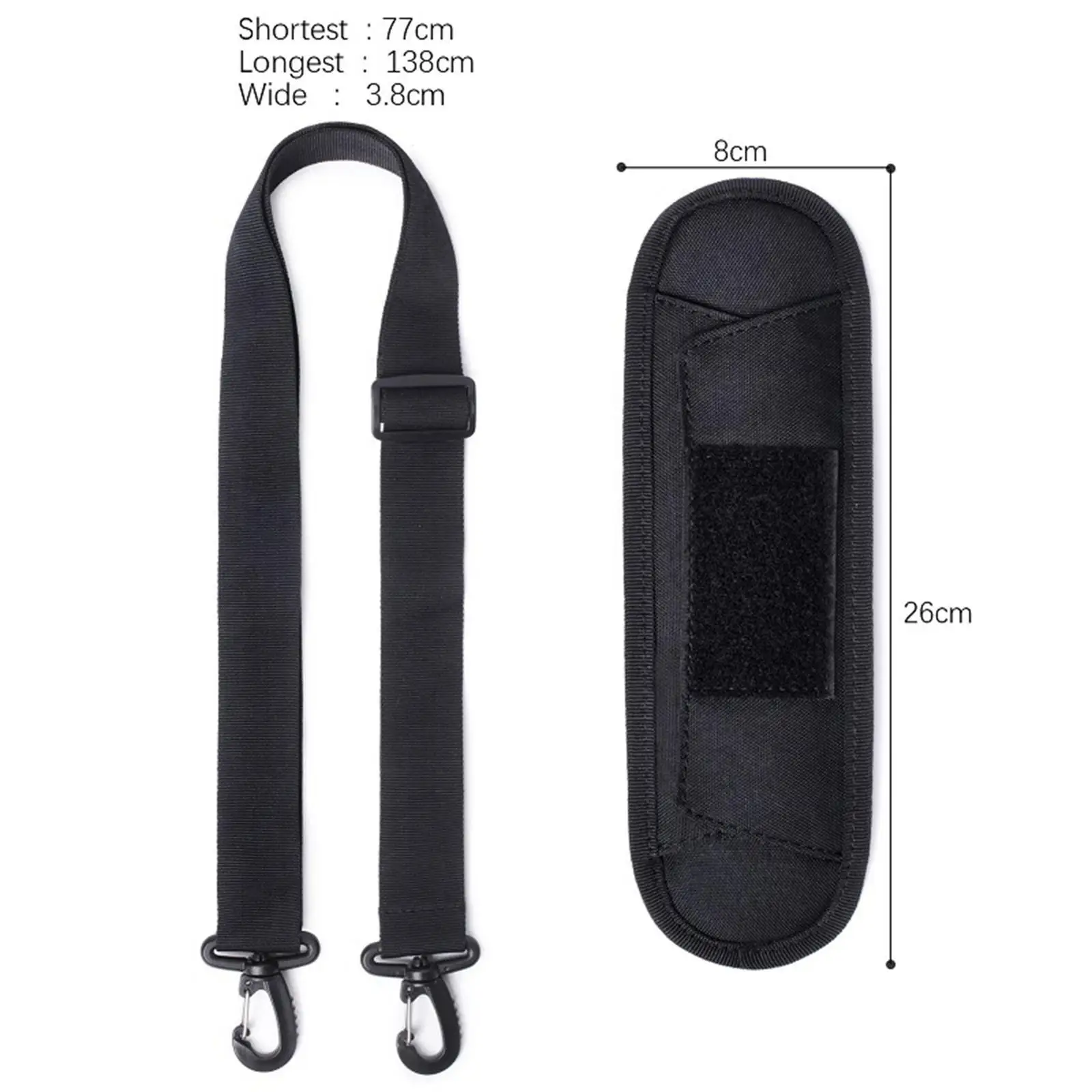 Adjustable Shoulder Strap Replacement Removable Padded Pad Universal Bag Strap Nylon Shoulder Strap