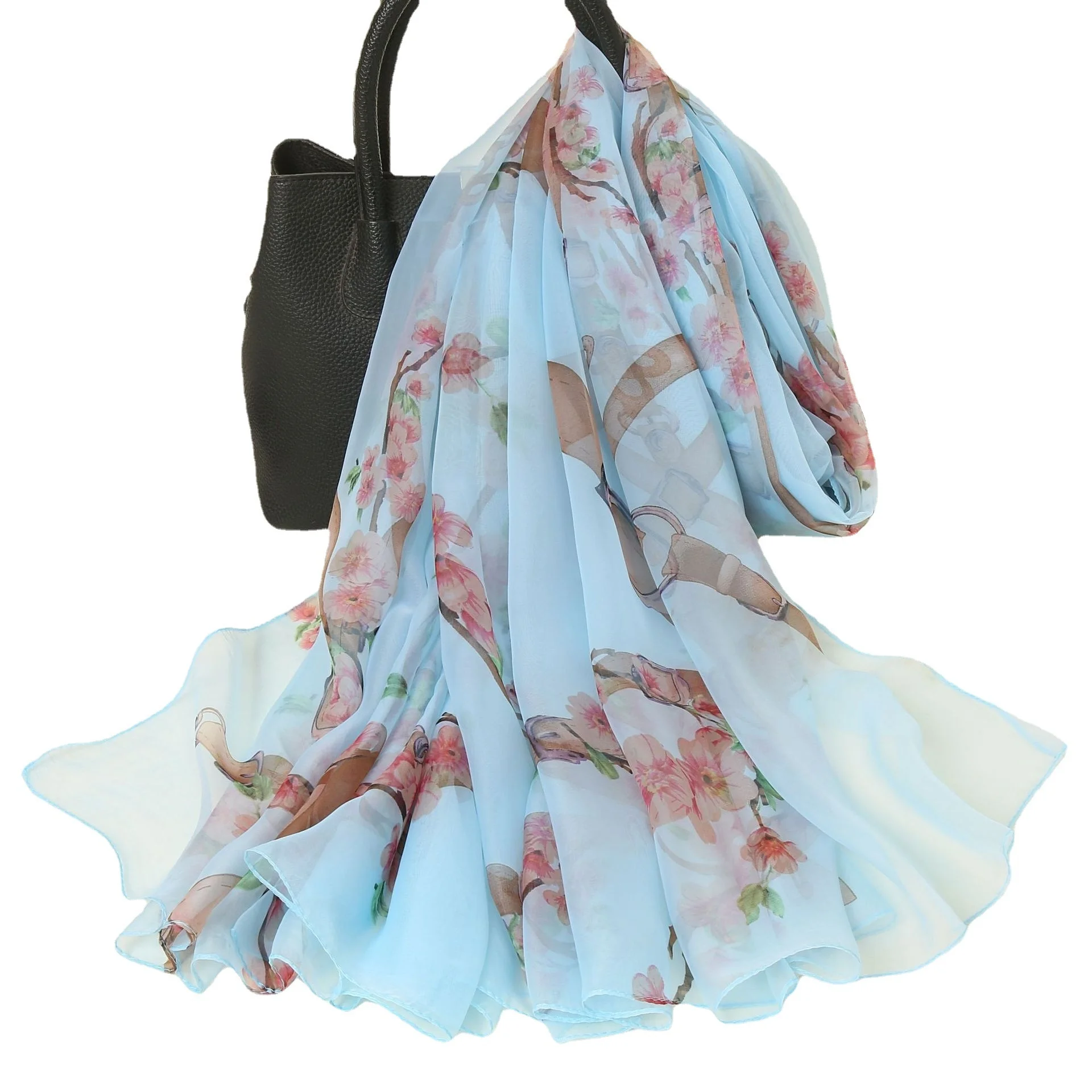Spring And Summer New Soft Yarn Sunscreen Shawl Live Broadcast Classic Simulation Silk Long Scarf Fashion Versatile Scarf Shawl