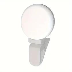 Portable LED Selfie Ring Light with Adjustable Brightness and Rechargeable Battery for Photography and Beauty (White)