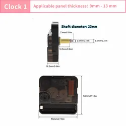 Silent Quartz Clock Movement Mechanism with Long Hands for DIY Repair and Crafting (Clock 1)