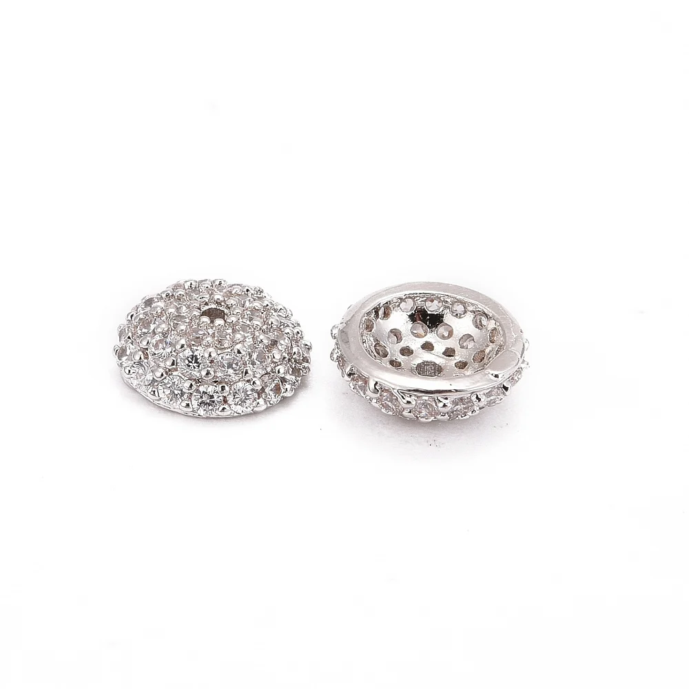 20 Stück mehrfarbige Messing-Micro-Pave-Zirkonia-Perlenkappen, halbrunde Kuppel 8x3mm mit 1mm Loch für DIY-Schmuckherstellung – Detail 10