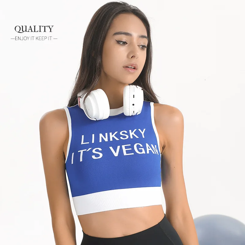 

Yoga Suit Women's Autumn And Winter New Professional Sports Fitness Suit Running Training Short Sleeveless Chest Pad Top