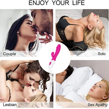 G-Spot Rabbit Dildo Vibrator For Women 30 Speeds Vibrating Sex Toys Clitoris Massage Vagina G-Spot Stimulator Female Masturbator 3