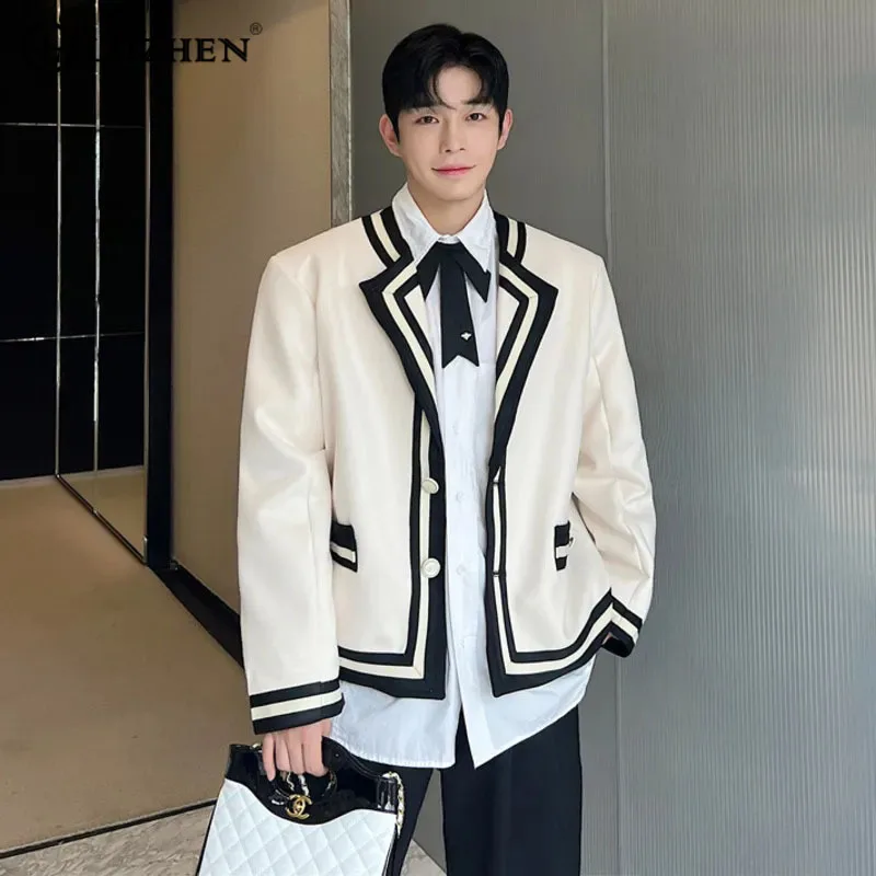 

LUZHEN Fashion Korean Style Men Suit Trend College Coat Style Jacket Personality Casual Male Blazers Autumn New Clothing 1d5369