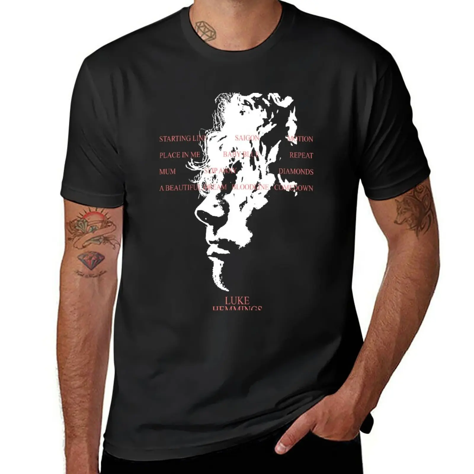 

Luke Hemmings Merch Album T-Shirt anime customs design your own heavyweights sports fans slim fit t shirts for men