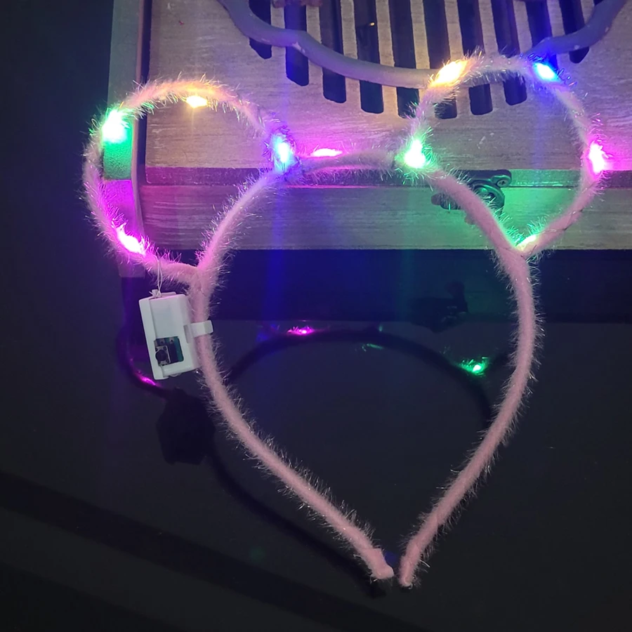 10/20/30 stücke Mädchen Frauen Led Glow Katze Bunny Ohr Haarband Leuchten Flash Stirnband Glow In the Dark Geburtstag hochzeit Party Versorgung – Detail 28