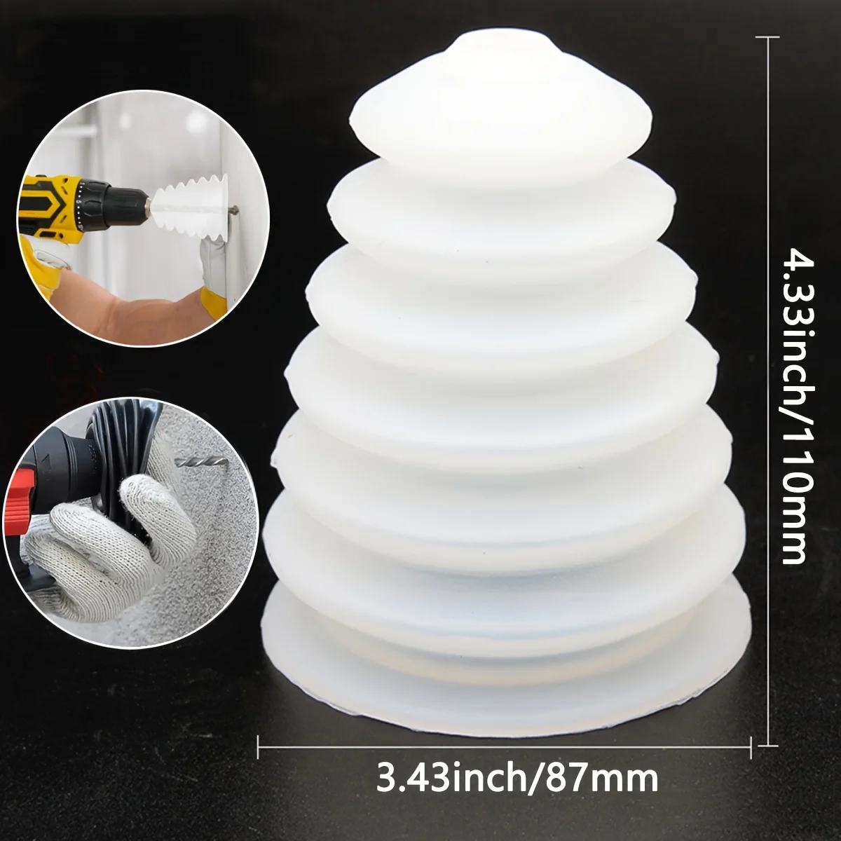 Silicone Dust Collection Cover for Electric Drills – Household Dust Removal Accessory