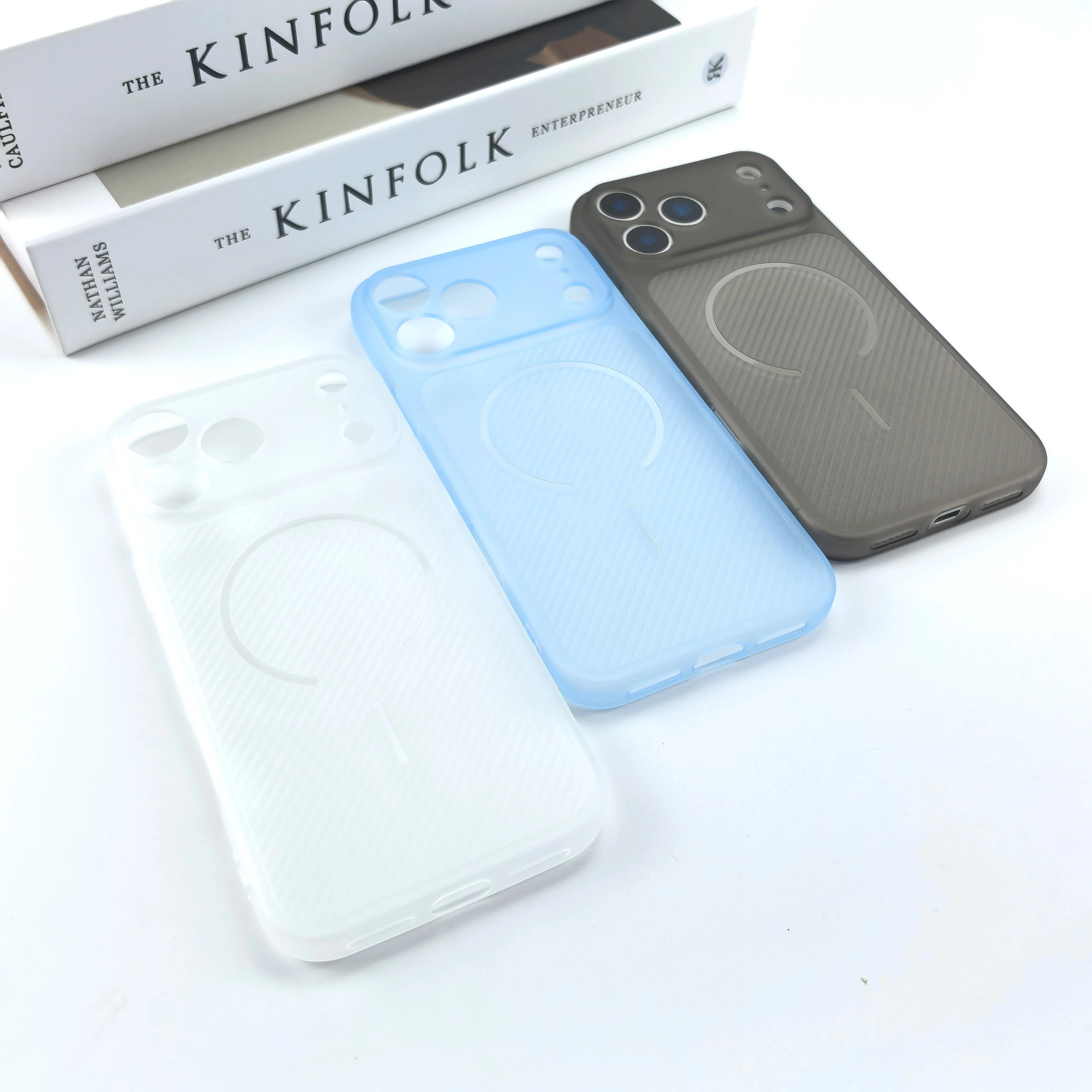Frosted Translucent Carbon Fiber Texture Shockproof Phone Case