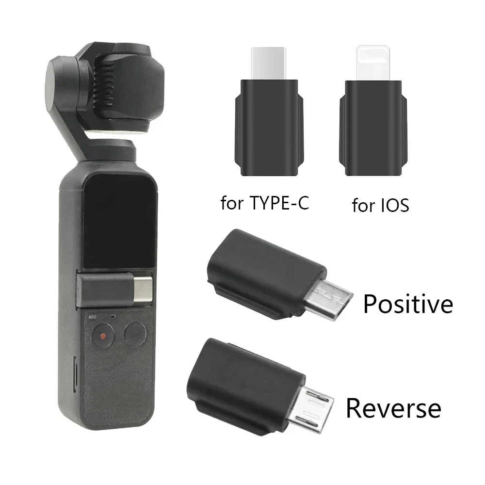 Mikro USB számára DJI osmo Zseb 2 TYPE-C IOS smartphone Adapter telefont Adalék csatlakozó felület Maroktelefon Vízszintes iránytűtok camer kiegészítők