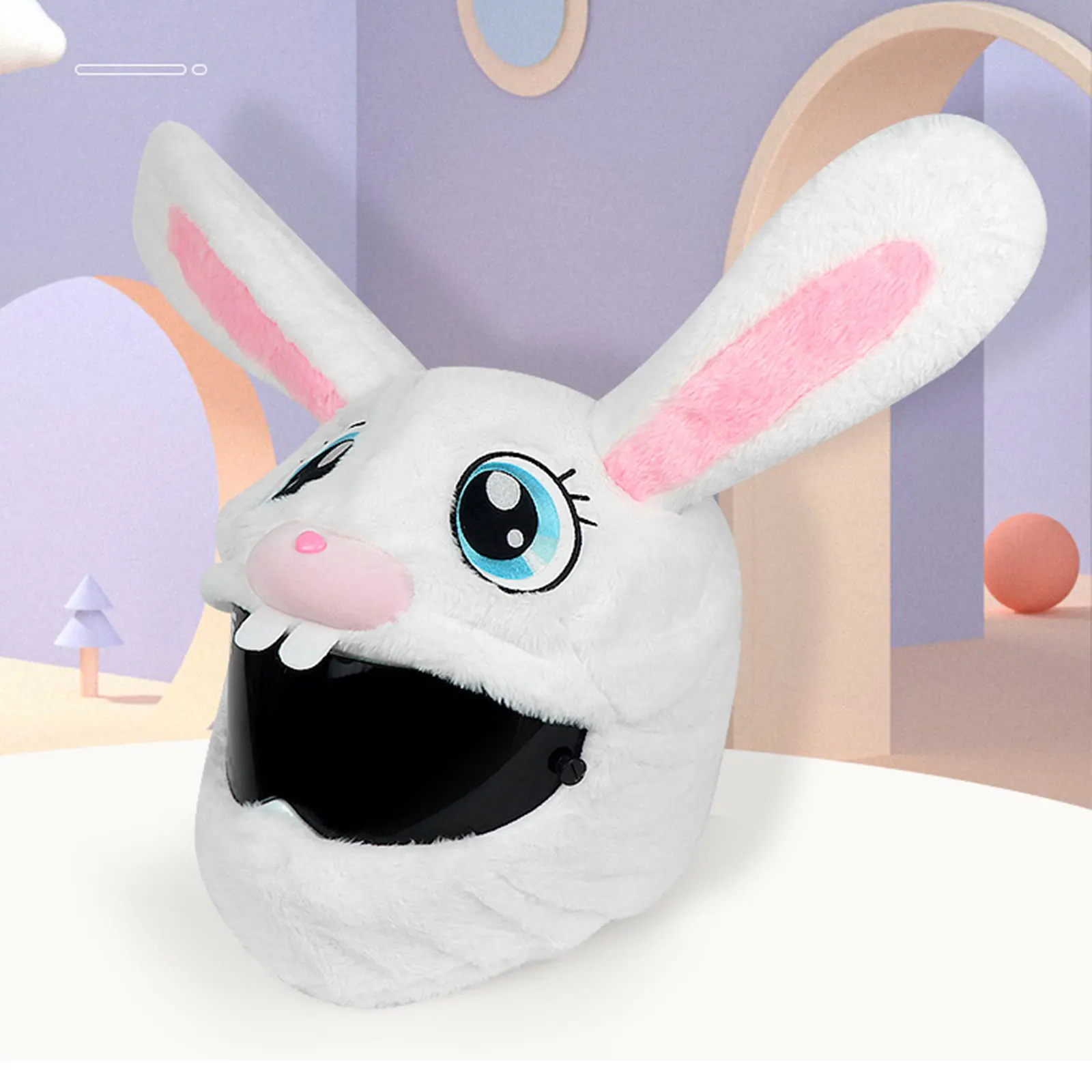 Motorcycle Helmet Cover Funny Cartoon Plush Full Face Covers Rabbit / Goat Motorbike Helmet