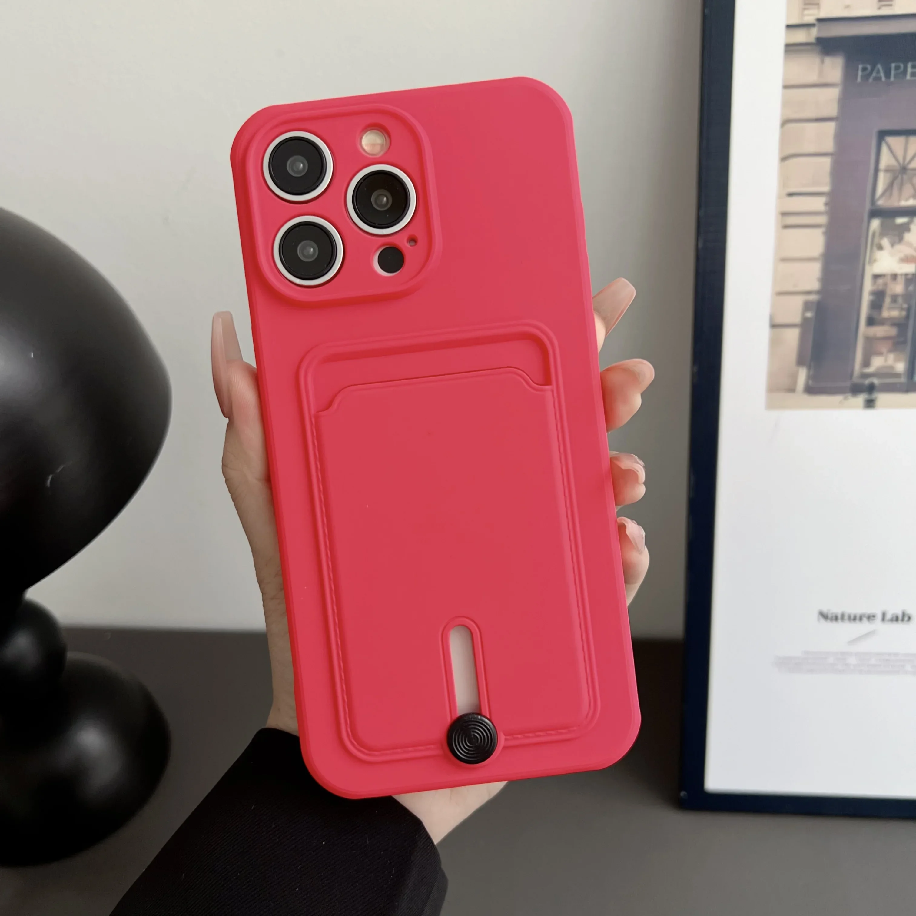 Sleek Shockproof Silicone Wallet Case with Push Card Holder