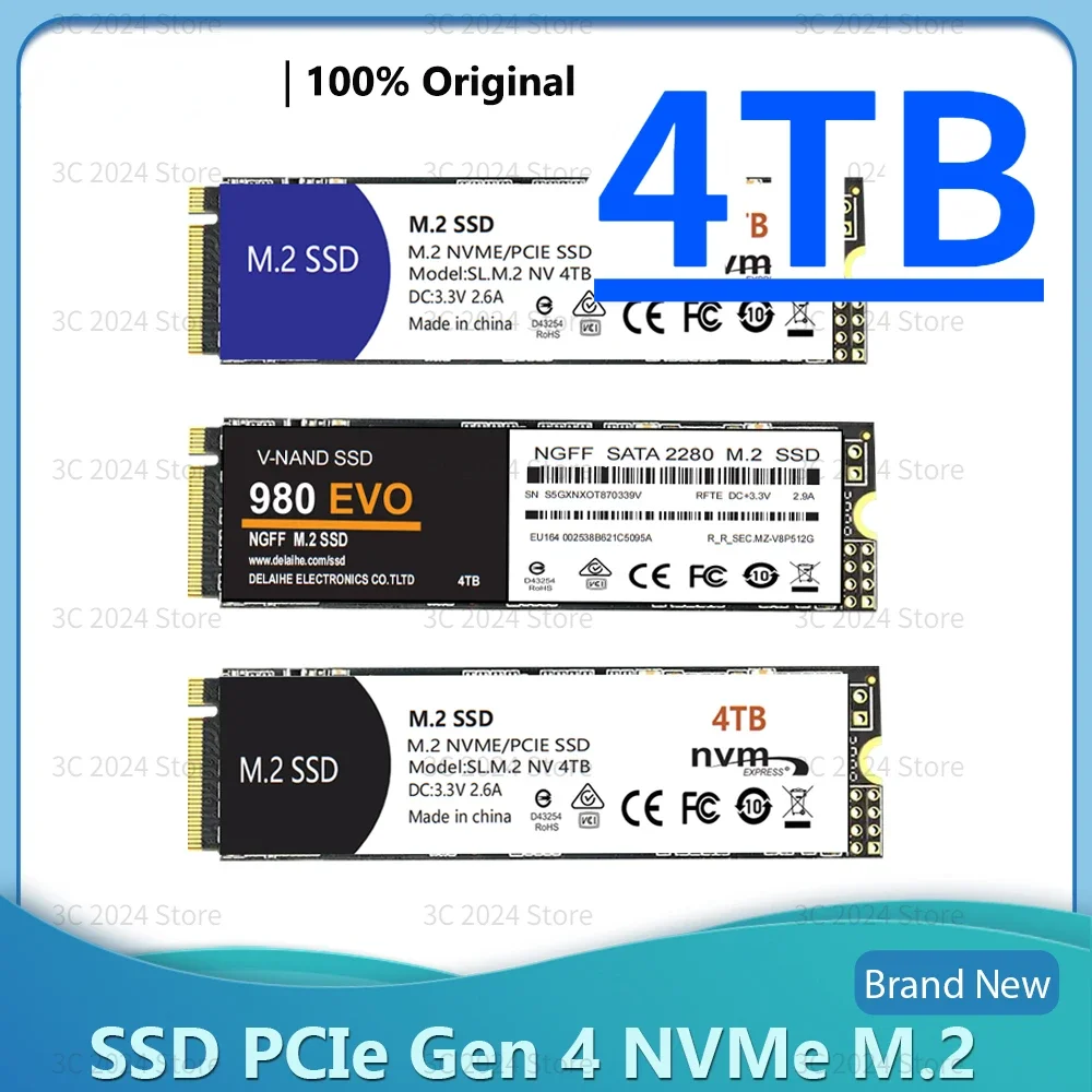 

New 990 PRO PCIe 4.0 NVMe M.2 2280 Blue SSD 1TB 2TB Internal Solid State Hard Drive For PS5 Laptop Desktop MLC PC Computer