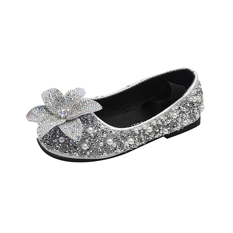 Girls Leather Flat Shoes Non Slip Kids Dance Loafers