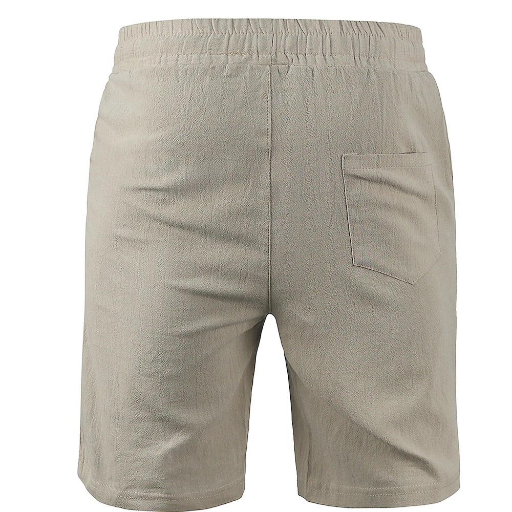 KB New Men's Cotton Linen Shorts Pants Male Summer Breathable Solid Color Linen Trousers Fitness Streetwear S-3XL 2