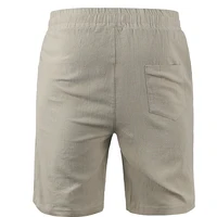 KB New Men's Cotton Linen Shorts Pants Male Summer Breathable Solid Color Linen Trousers Fitness Streetwear S-3XL 2
