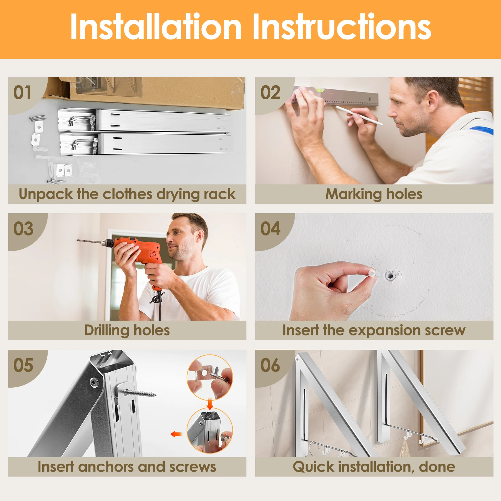 Folding Laundry Rack Versatile Aluminum Telescopic Clothes Hanger Space Saving Clothes Hanger Retractable Drying Rack
