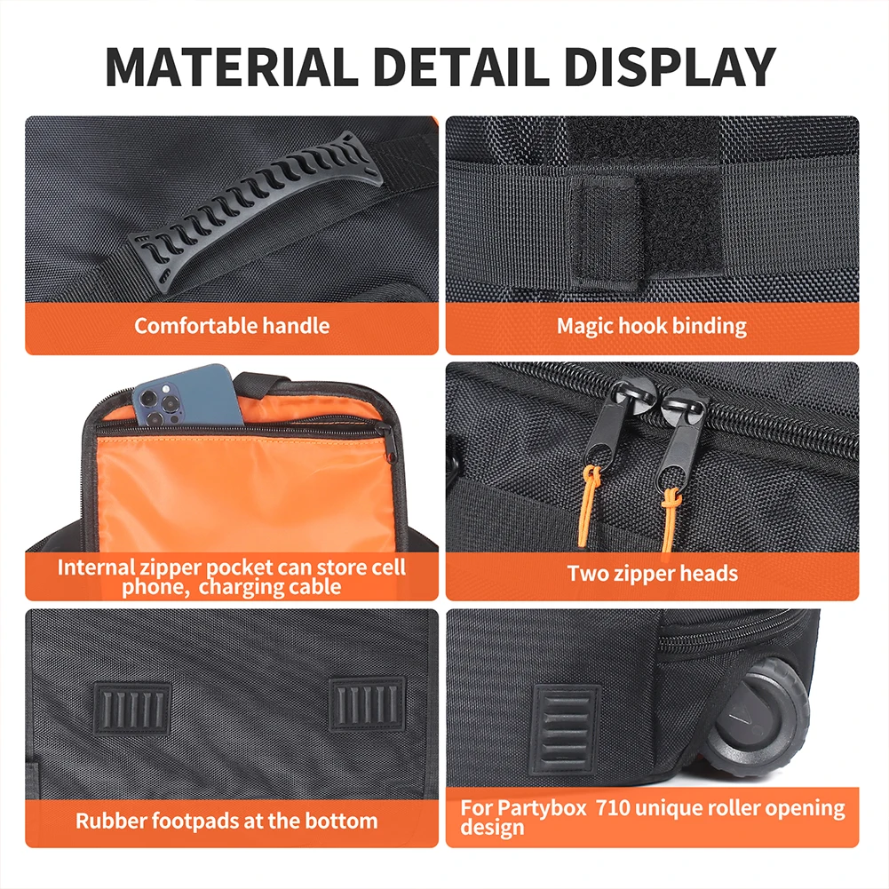 Für JBL PARTYBOX 710 Drahtlose Lautsprecher Tragetasche Wasserdichte Box mit Griff Faltbare Lagerung Tasche Organizer Zipper Beutel Taschen – Detail 10