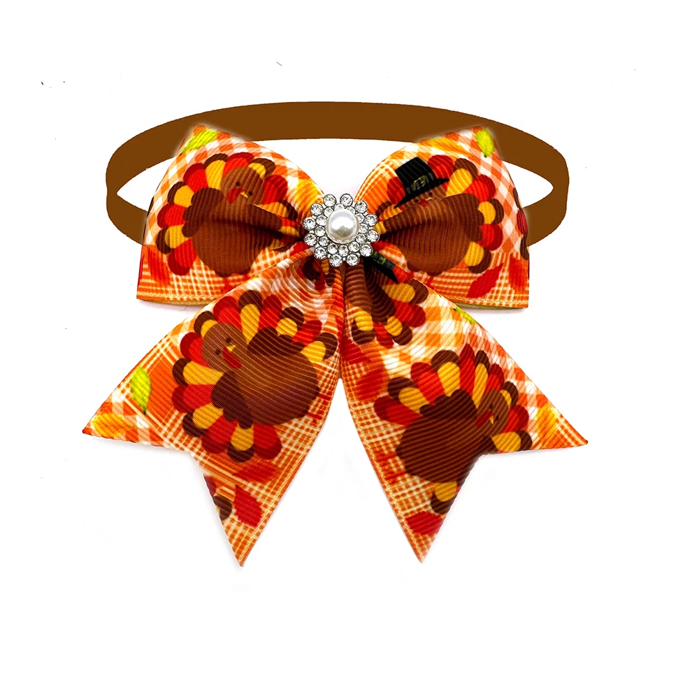 50PCS Thanksgiving Dog Bow Ties – Adjustable Fall Pet Accessories 6