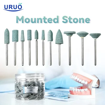 100PCS Dental Green Stones HP for Contour Ceramics Grinding Flame Silicone Polishers Dental Tools Material Dentistry Polishing 1