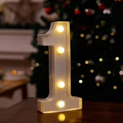 Illuminated LED Marquee Numbers - Battery Operated Decorative Lights for Events and Home Decor (Fluorescence Yellow)