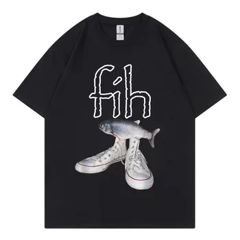 Funny New Style Hot Sale Fih Shoes Graphic T Shirts Misspelled Fish Meme T-shirts Men Women Casual Fashion Short Sleeve T-shirt 1