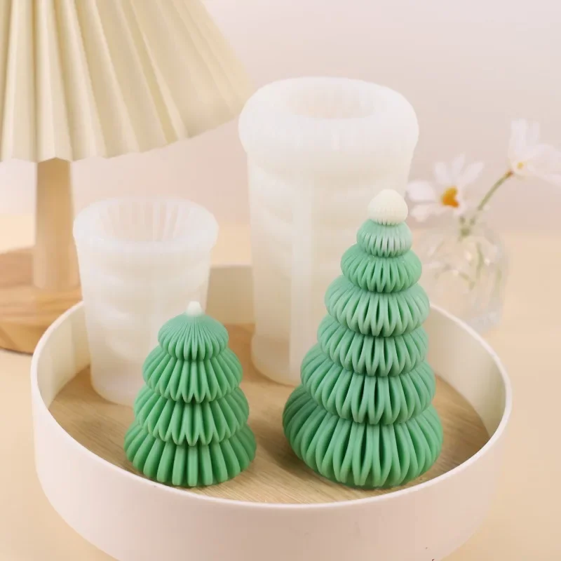 New Christmas Tree Silicone Mold Handmade DIY Scented Candle Soap Gypsum Crafts Resin Cement Molds Christmas Gift