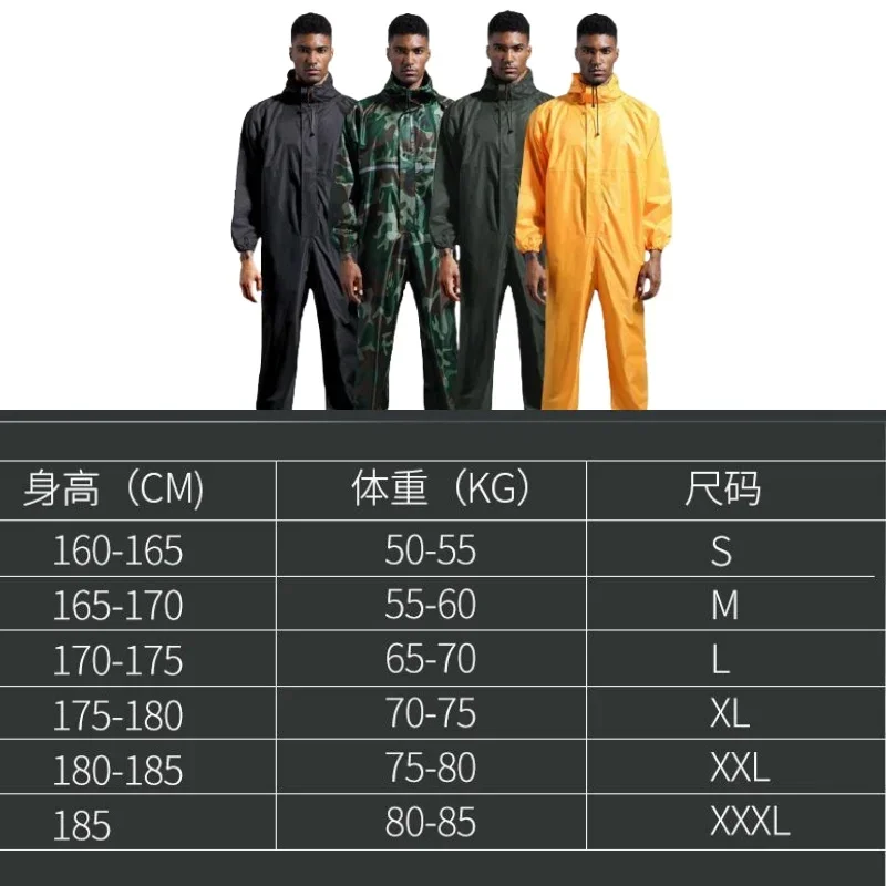 Outdoor Protective Clothing One-piece Style Hooded Riding Raincoat Waterproof Dustproof Oil Proof Impermeable Riding Raincoat