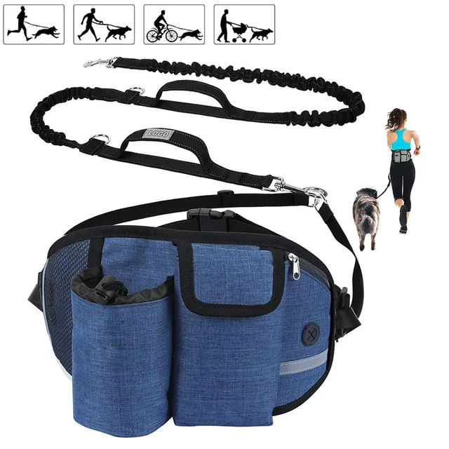 Riñonera de entrenamiento para perros y mascotas, juego de correas manos libres, bolsa para golosinas, correa elástica para cuencos de alimentación para perros, bolsas para taza de agua almacenamiento| | -