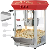 VEVOR Commercial Popcorn Machine, 8/12 Oz Kettle, Countertop Popcorn Maker ,Theater Style Popper with 3-Switch Control , Red 1
