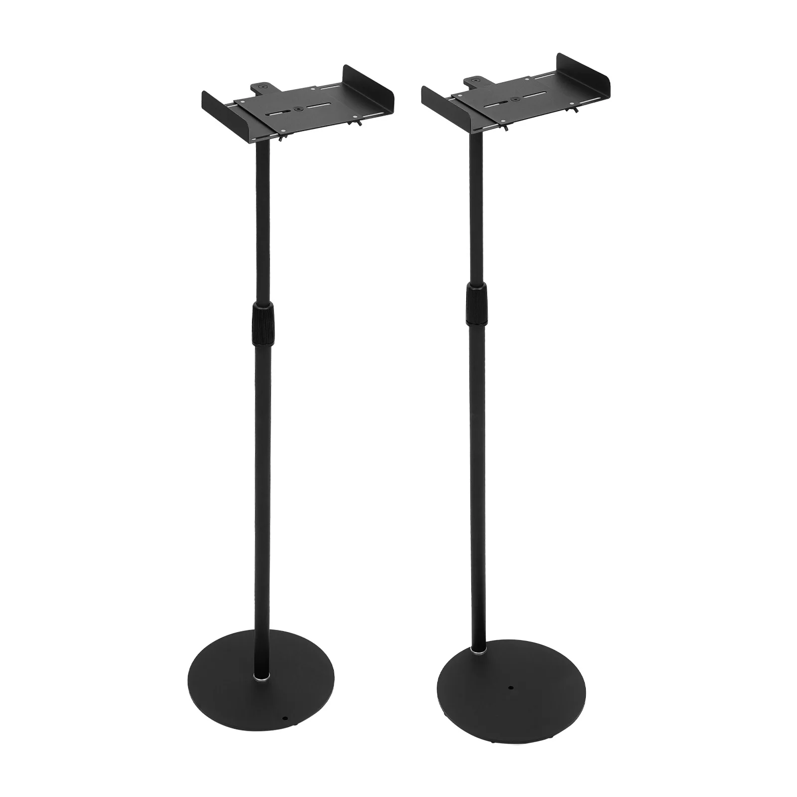 2 Stück Lautsprecher-Bodenständerhalterung, höhenverstellbare Bodenlautsprecherständer, ausziehbar von 75 cm bis 140 cm für Surround-Lautsprecher – Detail 7