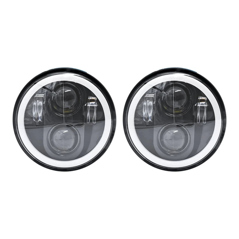2X 5.75 Faro Led, 5-3/4 Faro Moto Con Alone Bianco Drl Per Sportster Iron 883 Dyna Street Bob