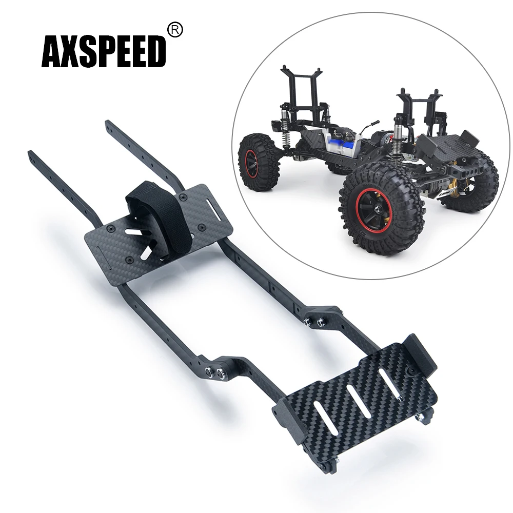 

AXSPEED 1Set Carbon Fiber Chassis Frame Rails with Battery Holder for TRX-4 TRX4 1/10 RC Crawler Car Truck Upgrade Parts