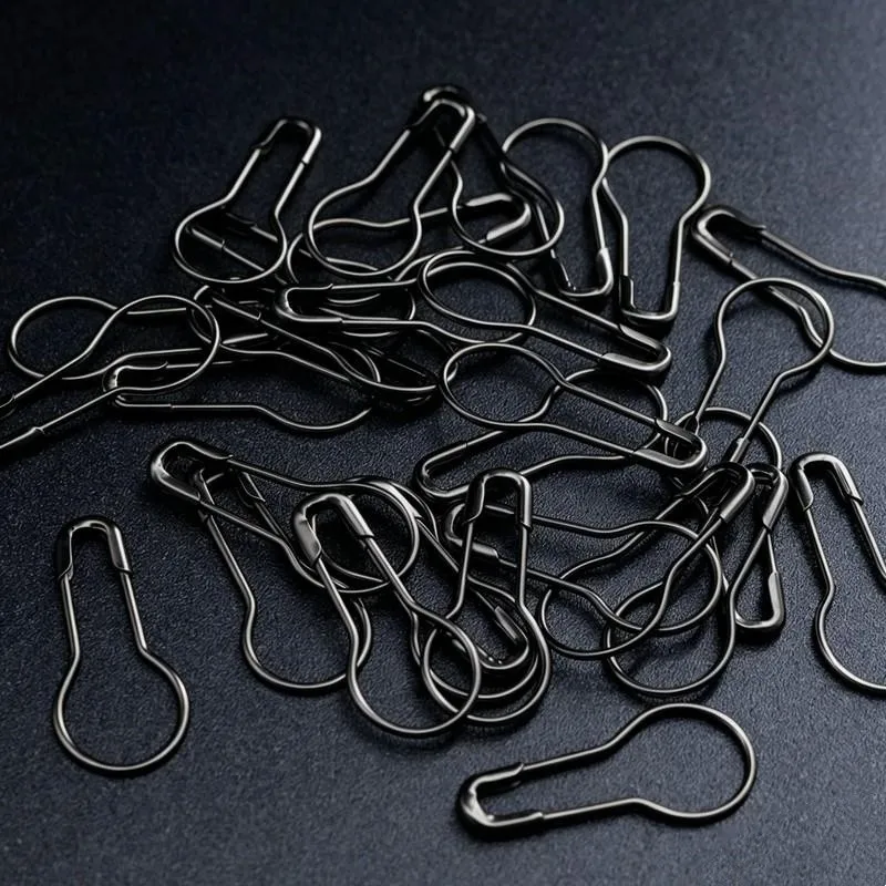 철제 안전핀 1개, 의류 라벨 고정용 조롱박 모양 헤드, 재봉 액세서리에 적합한 날카로운 끝