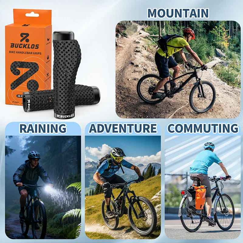 BUCKLOS 3D-Gedruckte Fahrradgriffe Ergonomische 3D-Fahrradlenkergriffe Wabenförmige Fahrradgriffe mit Verriegelung für MTB Lenkerenden – Detail 7