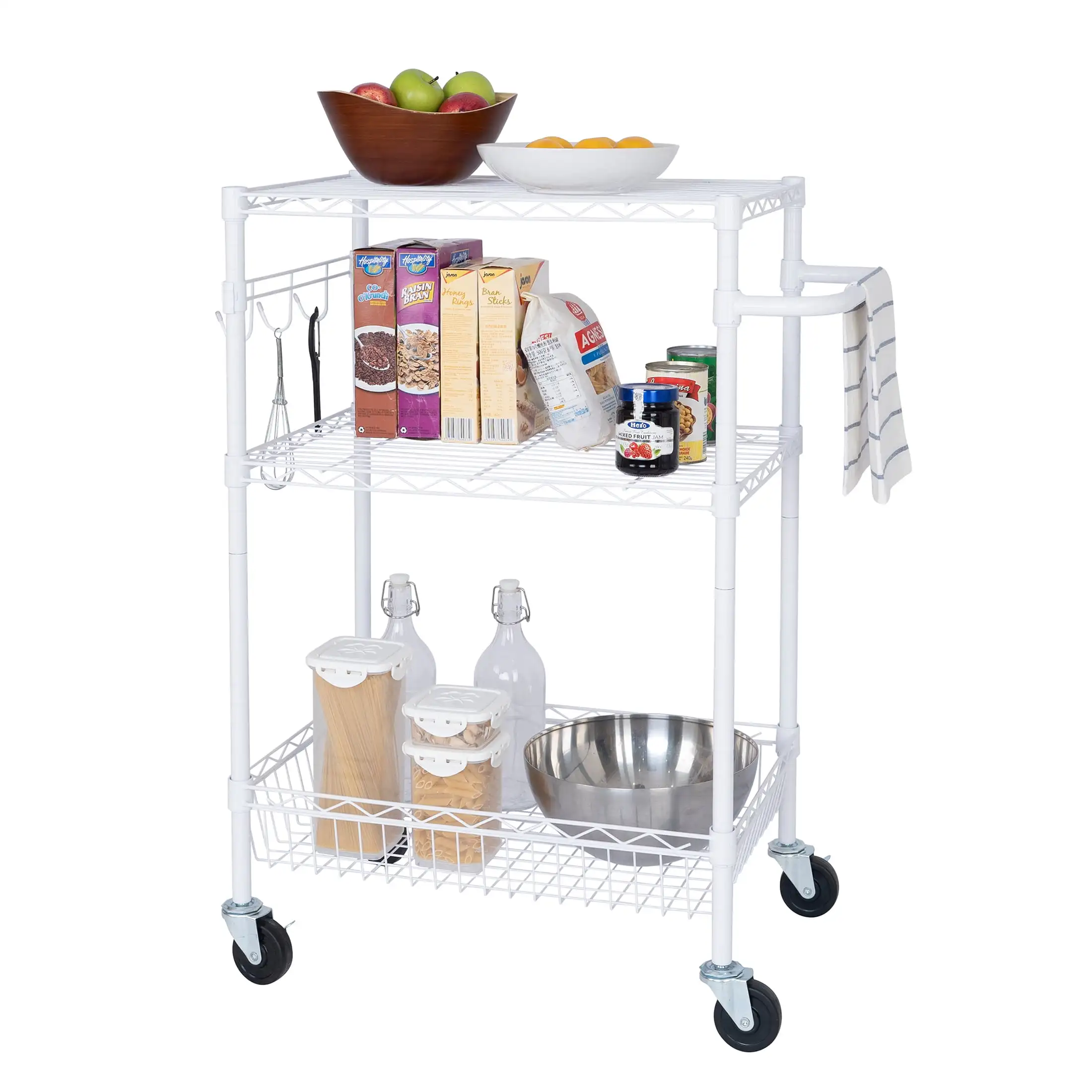 

Hyper Tough Wire 3-Tier Storage Shelf Unit 36"H x 16"W x 30"D, 495lb Total Capacity, White