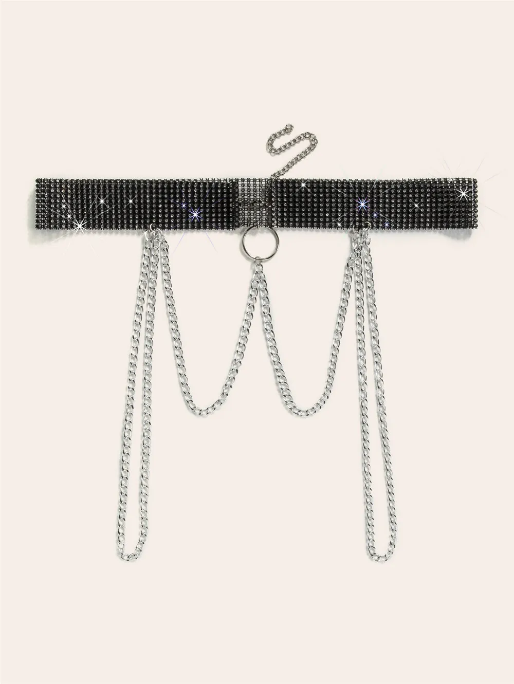 New mesh rhinestone metal chain fashion all-match belt women