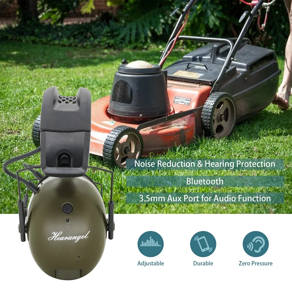 Hearing Protector With Bluetooth Technology, 24 Db Nrr, Ear Protection For Mowing, Snowblowing