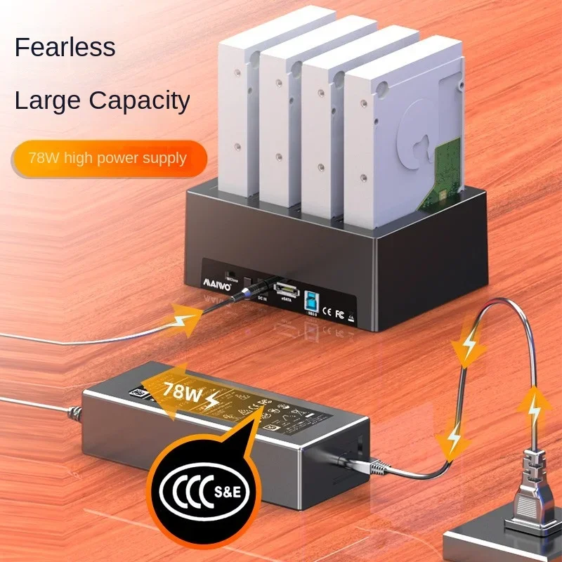 Maiwo-caixa de Disco Rígido Externo Hdd Docking Station Adaptador Sata para Usb Armazenamento de Dados com o Office Clone 2.5 3.5 Bay - Imagem 3