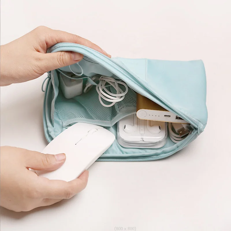 Description Picture 2 of item(1pc)Travel Supplies Charger, Power Bank Data Cable, Earphone Digital Bag, Large CapacityWaterproof Storage Bag