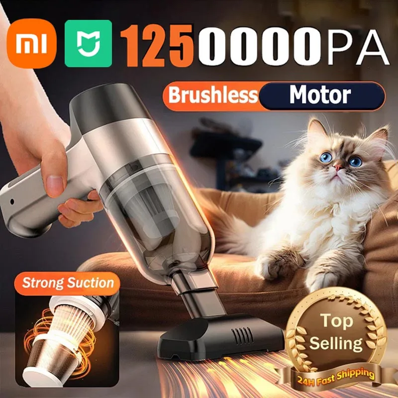 샤오미 MIJIA 1250000PA 무선 진공 청소기, 휴대용 청소기, 4 in 1, 가전 제품, 강력한 청소 기계, 자동차 