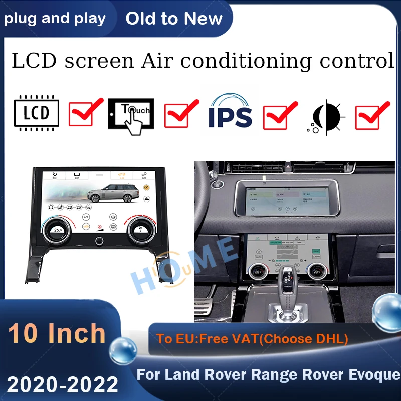 

10 inch Land Rover Range Rover Evoque 2020 2021 2022 AC Panel Full Touch Control Panel HD Display Air Conditioning Climate panel