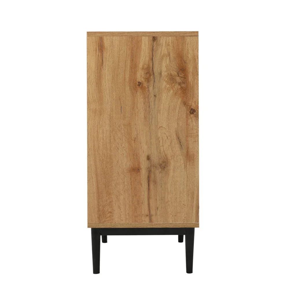 160 x 35 x 76 cm großes modernes Holz-Sideboard mit drei Türen und Regalen, einfache Montage, platzsparendes Design, robust und zuverlässig – Detail 12