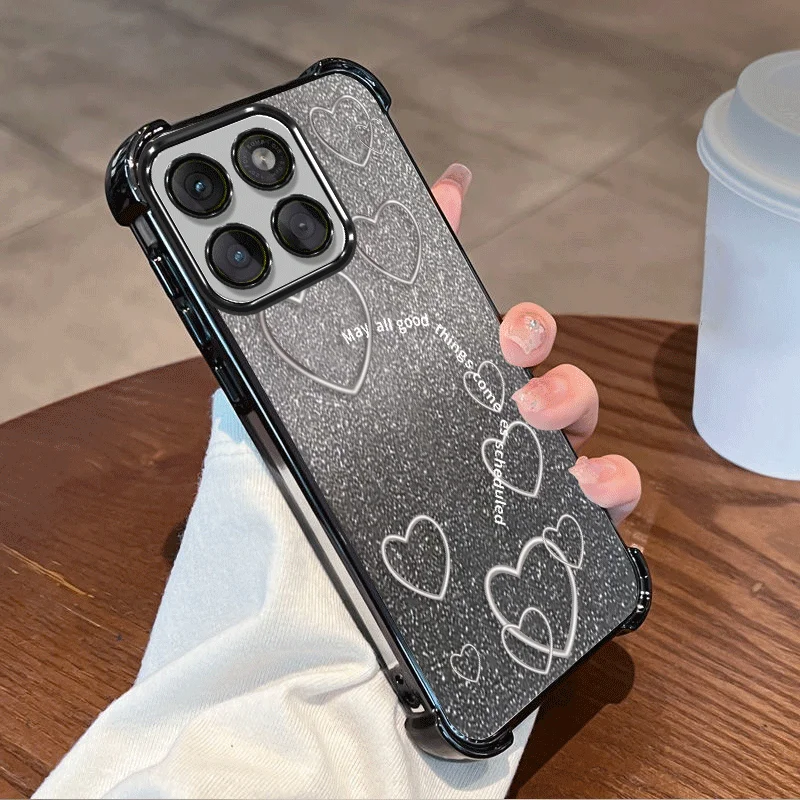 Glitter Plating Butterfly Pattern Shockproof Protective Phone Cover