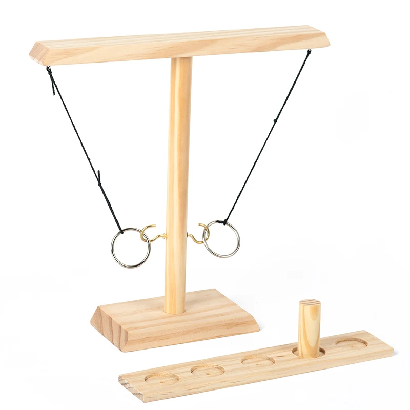 Handcrafted Wooden Ring Toss Game for Adults - Perfect for Indoor and Outdoor Entertainment