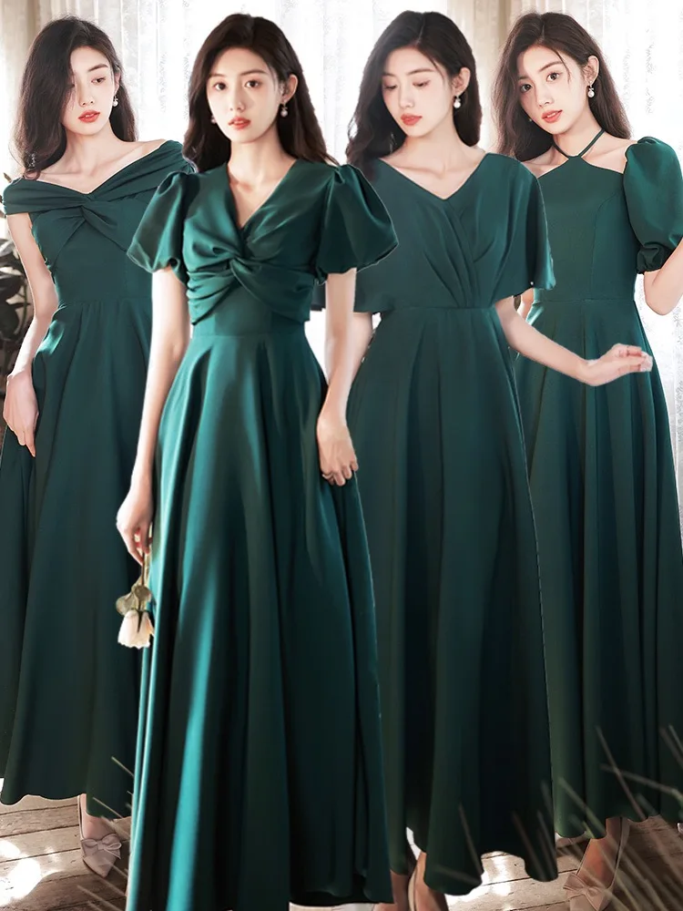 

Robe De Soriee Emerald Green Bridesmaid Dress Elegant Bride Party Married Gown Cheap Prom Dress Under 50 Vestido De Festa Longo