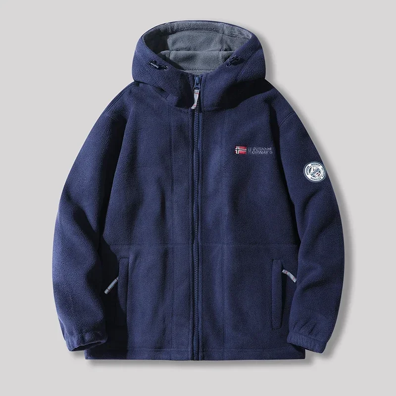 Outdoor Cold and Warm Autumn and Winter Men's Women's Hood Thickened Arctic Fleece Fleece Jacket Coat
